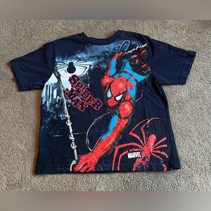 Vintage 2008 Spider-Man Youth size 6/7 Navy Blue Short Sleeve Shirt